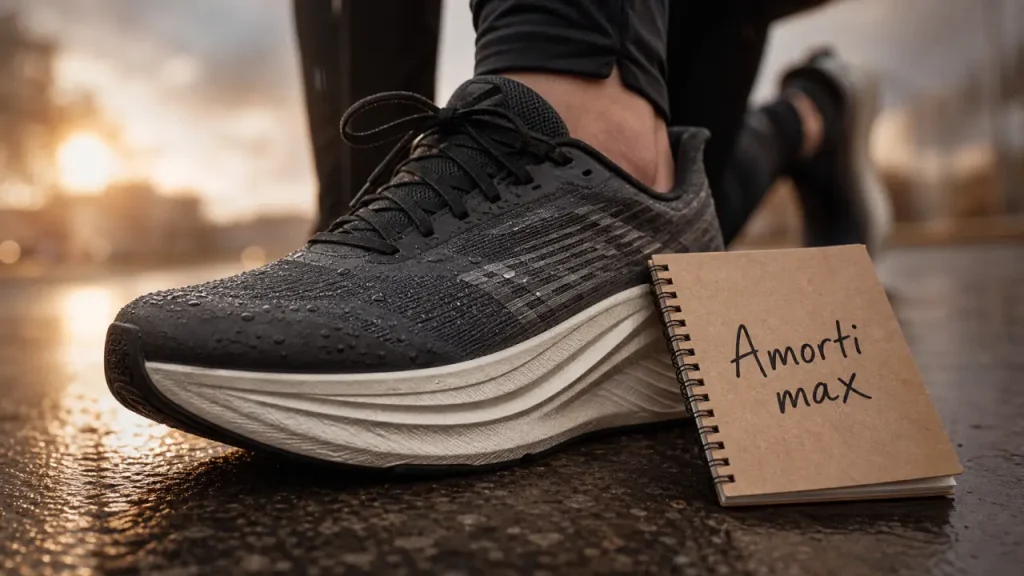 Chaussure running amorti maximum homme, semelle épaisse