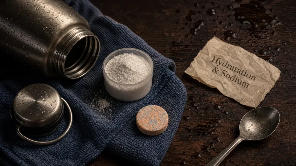 Electrolytes sodium sport : eau suffisante après entraînement