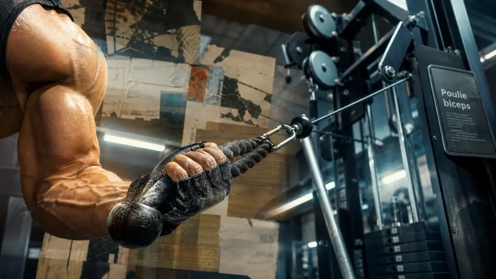 Curl poulie biceps : tirage vers le buste pour le biceps