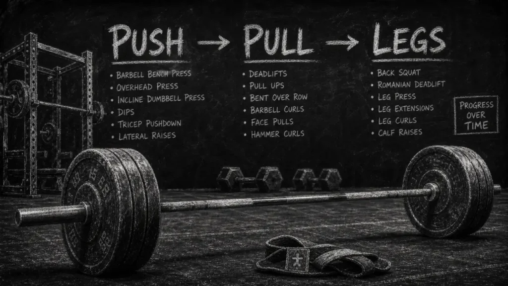 Push Pull Legs program 3 séances musculation