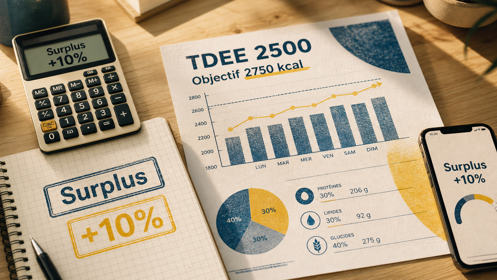 What is calorie surplus : Surplus +10% vs TDEE maintenance pour prendre du poids