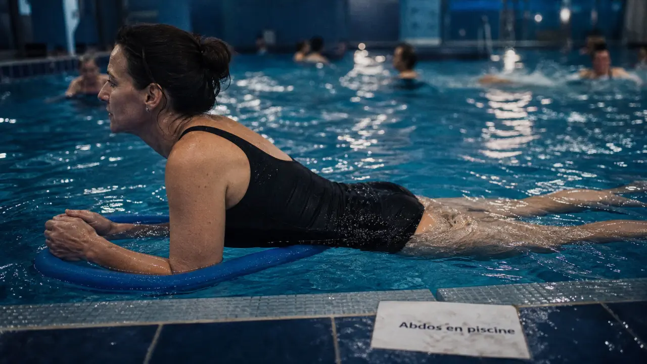 Abdos piscine ventre plat : gainage sans choc articulaire en 20 min