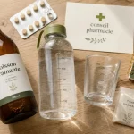 Boisson drainante pharmacie : flacon et tisane drainante