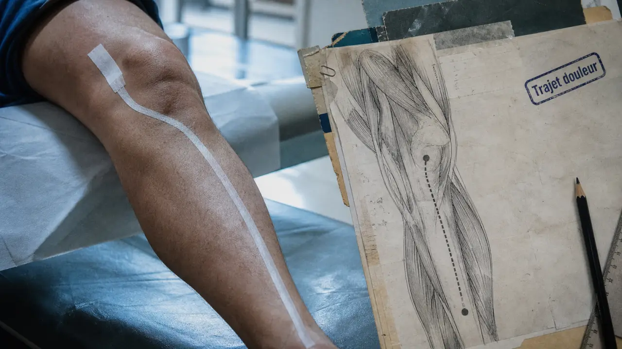 Douleur genou et mollet, trajet douleur sur la jambe