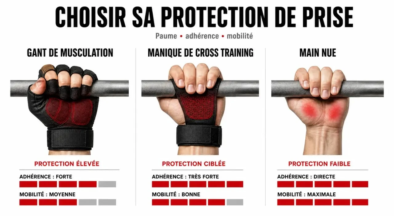 Comparatif gant musculation, maniques et mains nues pour l'entraînement