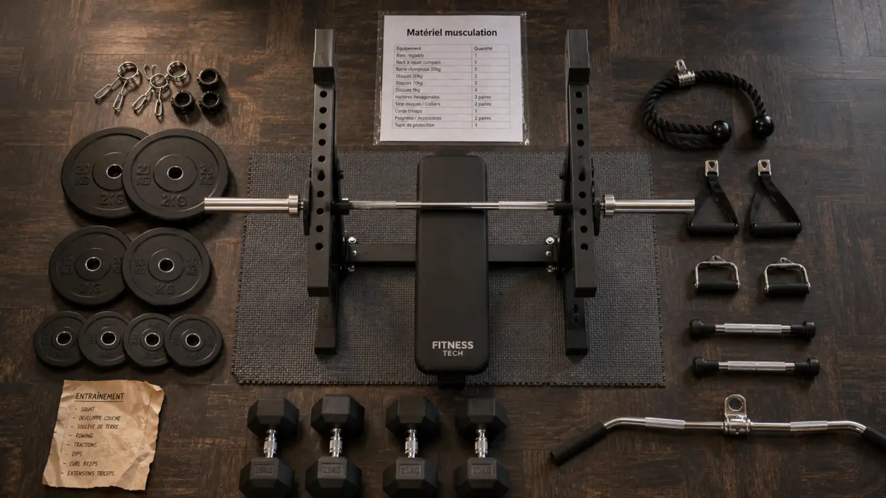 Home gym : materiel musculation pour prise de masse, banc, barre et disques
