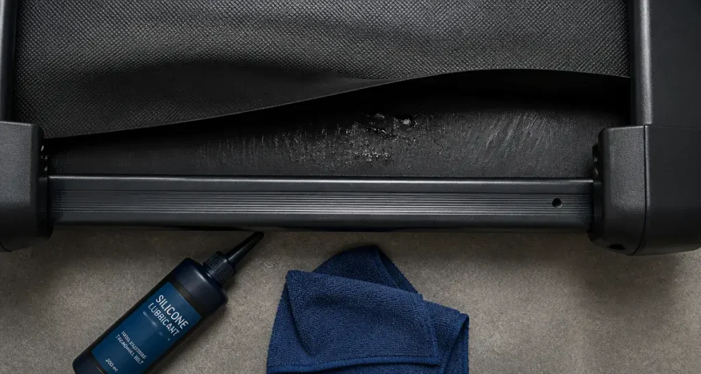 Lubrifiant tapis de course silicone en spray : film sous la bande