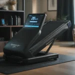 tapis de course reebok plié, écran LED affichant 20 km/h