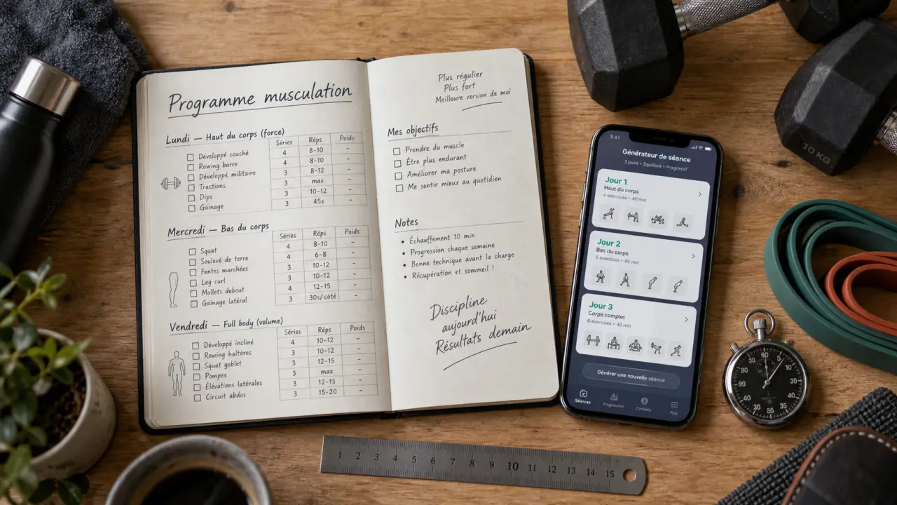 Créer son programme de musculation en ligne gratuit : 3 séances avec suivi adapté