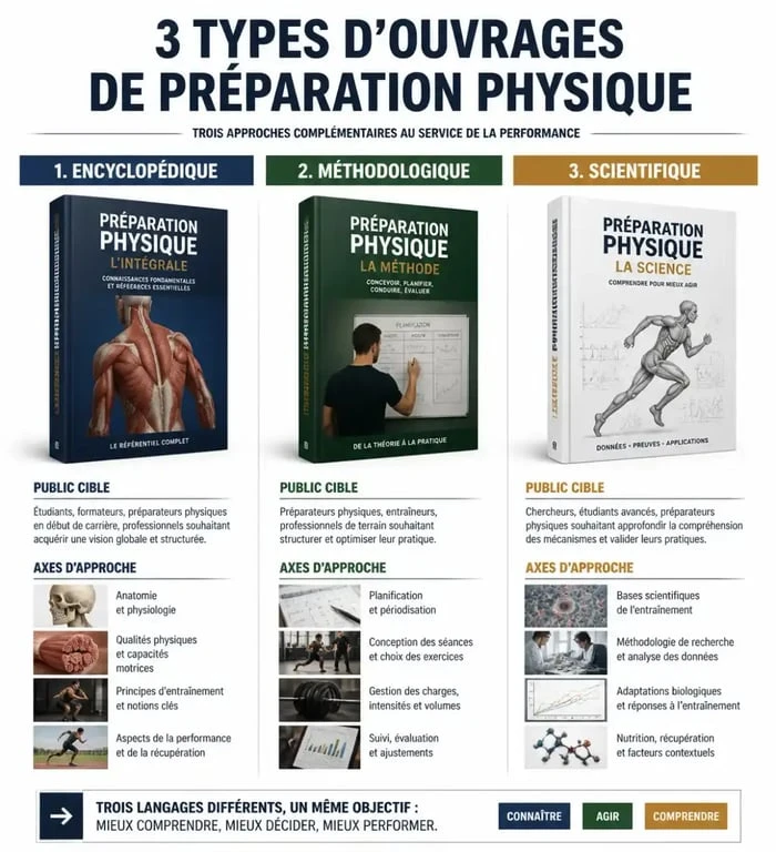 Comparatif des types de livres sur la préparation physique : encyclopédies, guides de méthodologie et manuels scientifiques