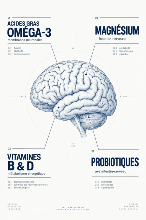 Compléments alimentaires et santé mentale : nutriments essentiels au fonctionnement du cerveau
