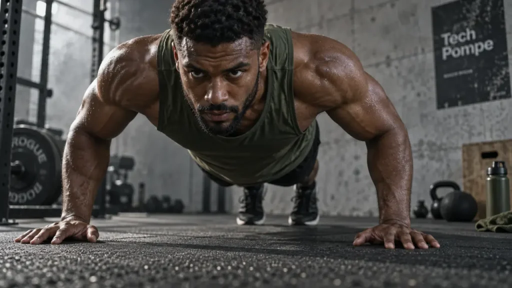 Pompe musculation : athlète bien aligné pour protéger les épaules