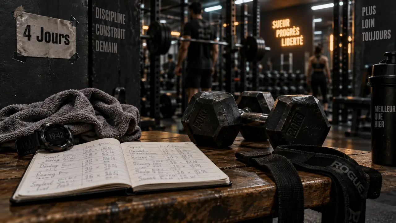 Programme musculation 4 jours par semaine : volume et récupération, salle de sport