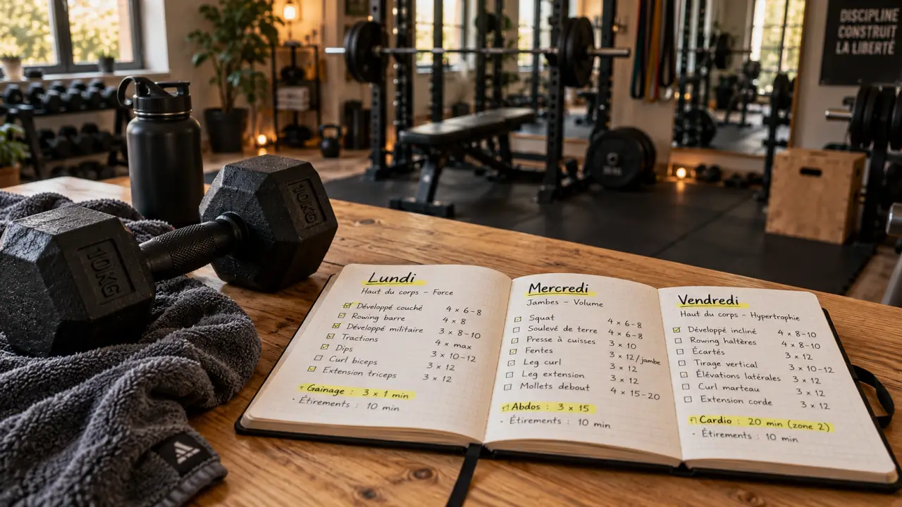 Programme musculation pour une semaine : planning 3 séances Lundi Mercredi Vendredi